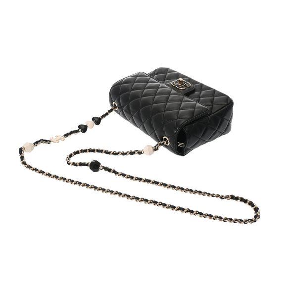 CHANEL Chanel Matelasse Heart Chain Shoulder Bag 20cm Black - Women's Lambskin - Picture 3 of 12